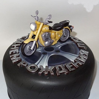Торт жёлтый мотоцикл купить - кемерово.сладкоежкин.рф